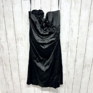 White House Black Market Dress Women Sz 10 Strapless Mini Ruffled Evening Dress